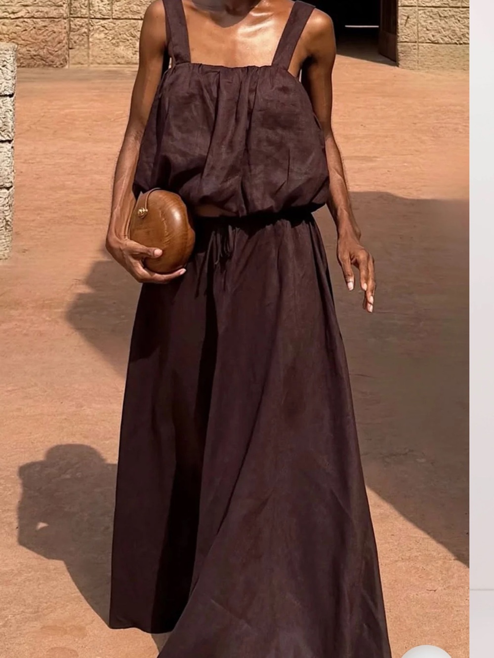 NWT!!!DISSH Dark Brown Ravello burnt choc linen bubble top - 6 / burnt choc - Picture 2 of 6